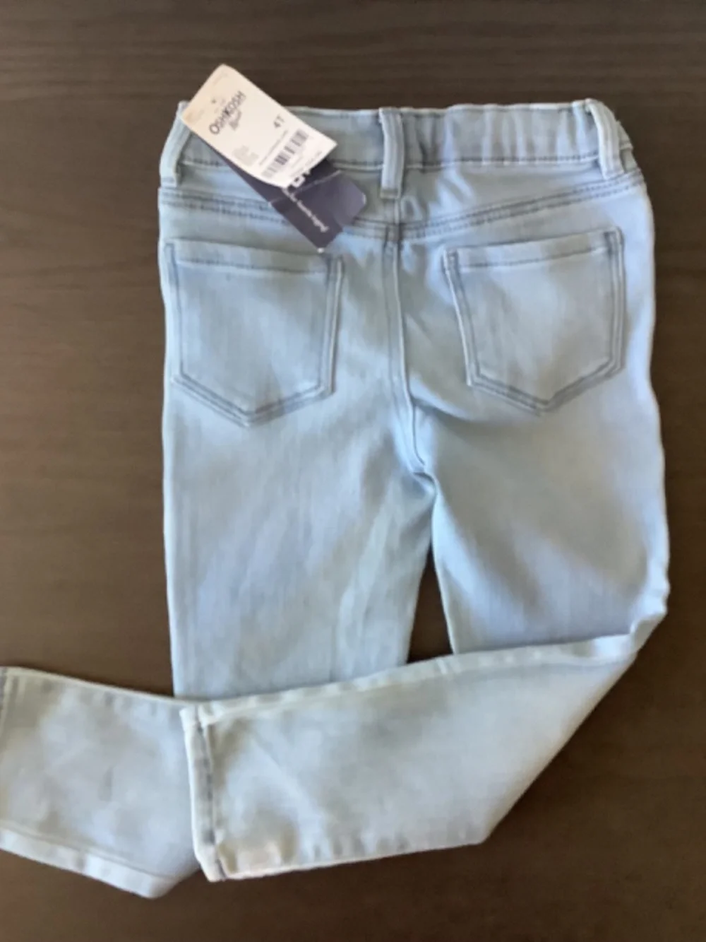 NWT OshKosh B'Gosh girls Denim Jegging Leggings Blue And Purple Tee Size 4T